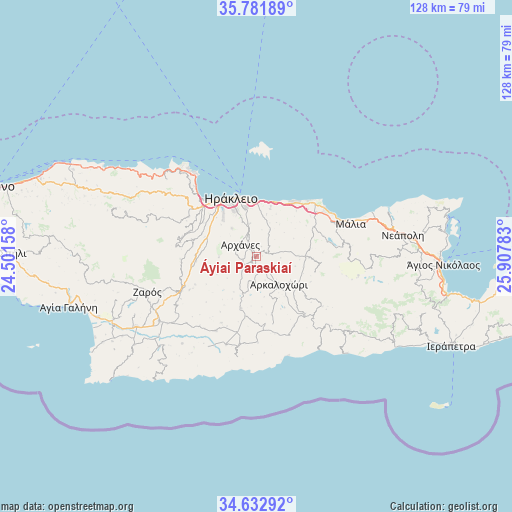 Áyiai Paraskiaí on map