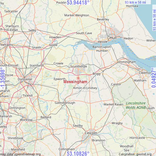 Messingham on map
