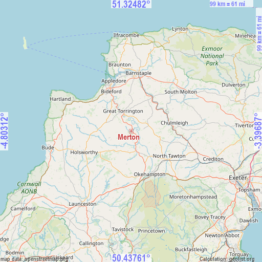 Merton on map