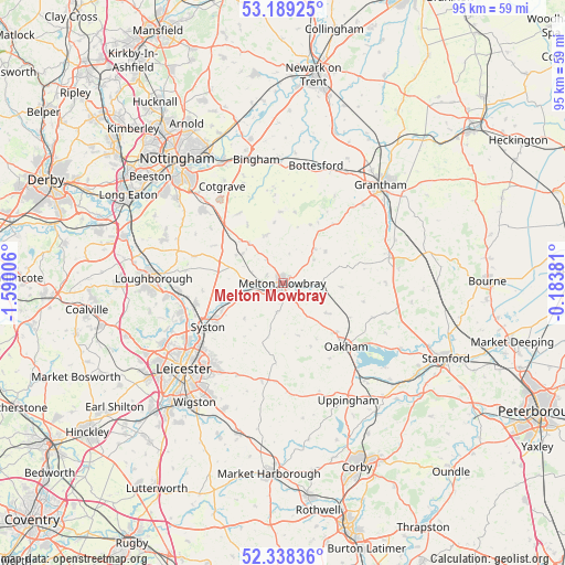 Melton Mowbray on map