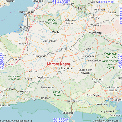 Marston Magna on map