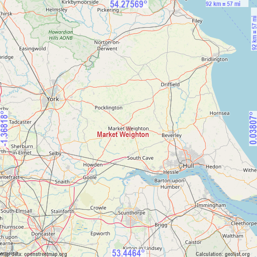 Market Weighton on map
