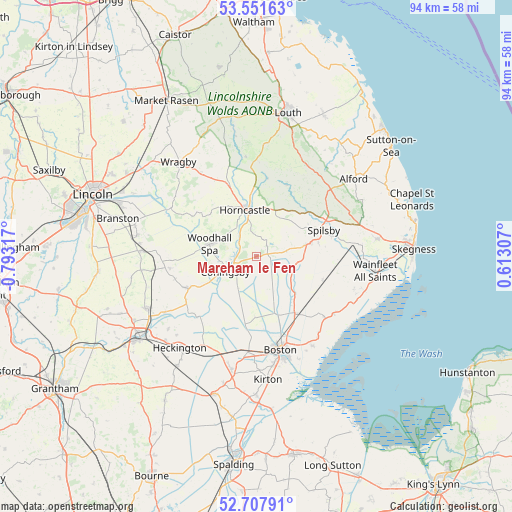 Mareham le Fen on map