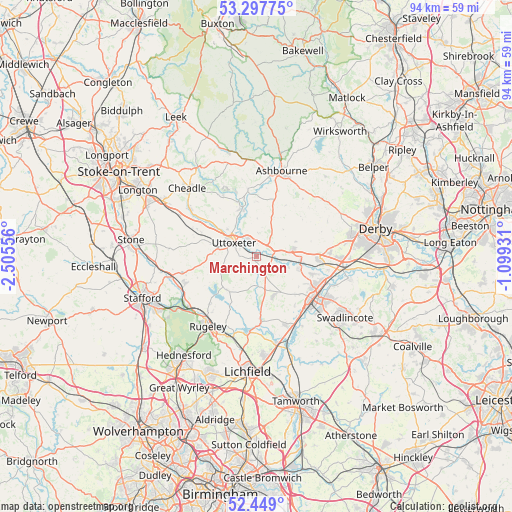 Marchington on map