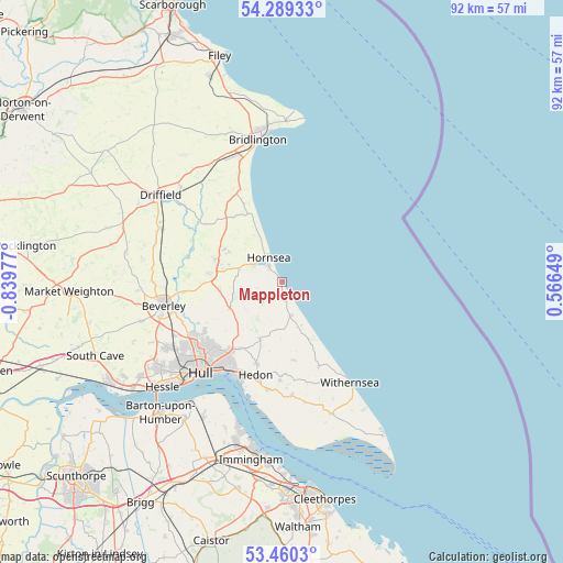 Mappleton on map