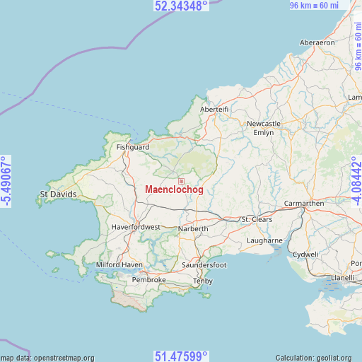 Maenclochog on map