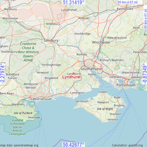 Lyndhurst on map