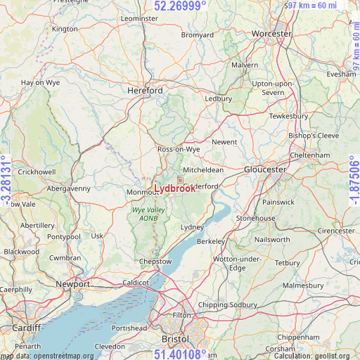 Lydbrook on map