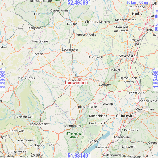 Lugwardine on map