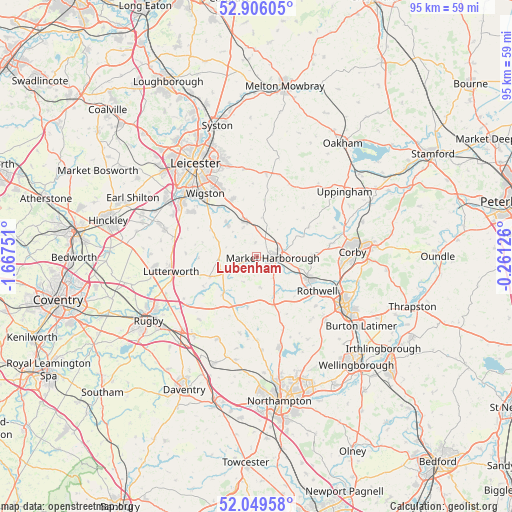 Lubenham on map