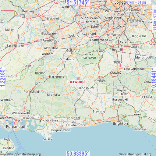 Loxwood on map