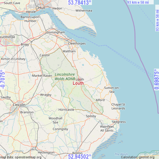 Louth on map