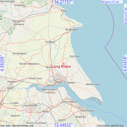 Long Riston on map