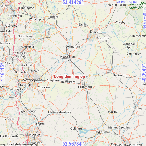 Long Bennington on map