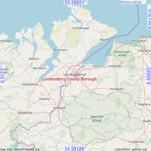 Londonderry County Borough on map