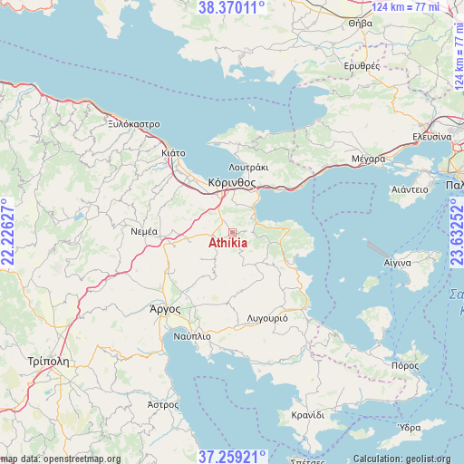 Athíkia on map