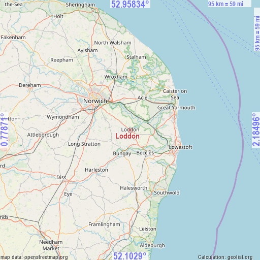 Loddon on map