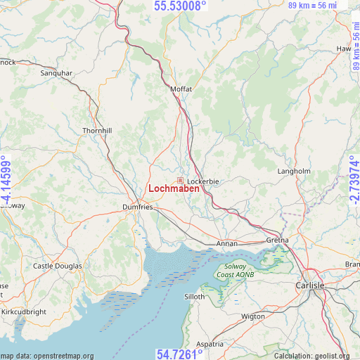 Lochmaben on map