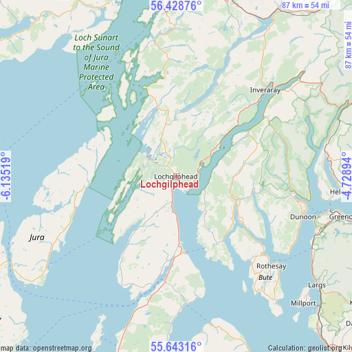 Lochgilphead on map