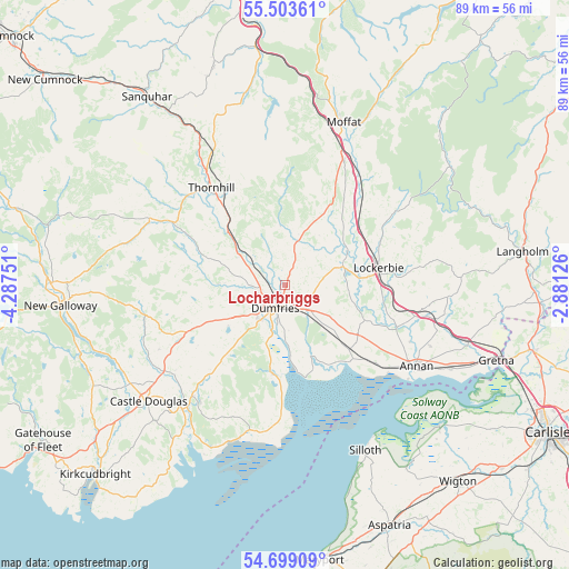 Locharbriggs on map
