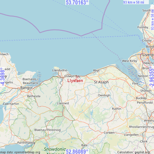 Llysfaen on map