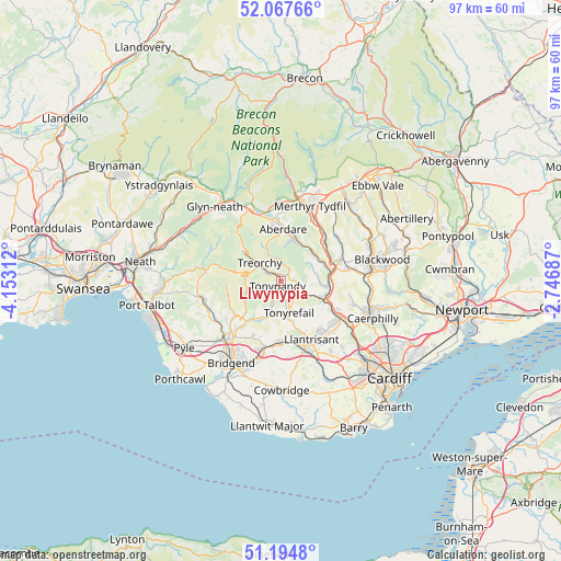 Llwynypia on map
