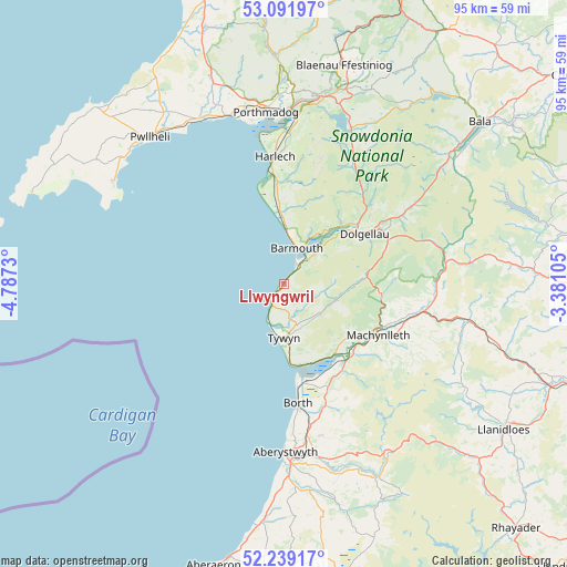 Llwyngwril on map