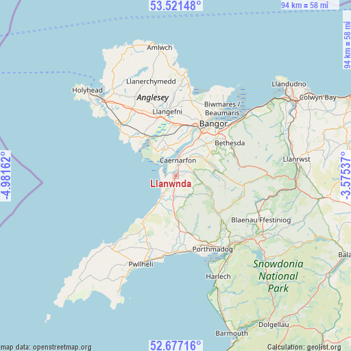 Llanwnda on map