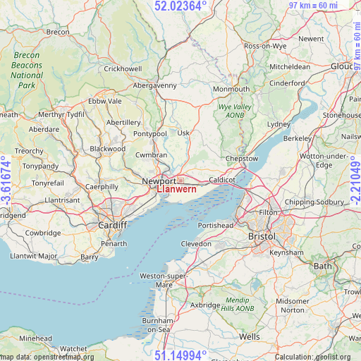 Llanwern on map