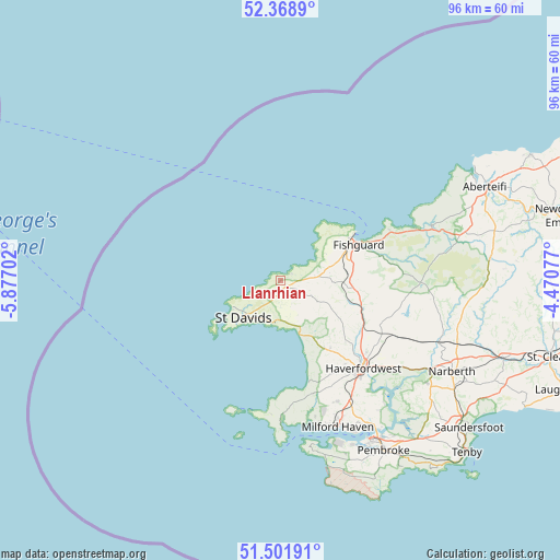 Llanrhian on map