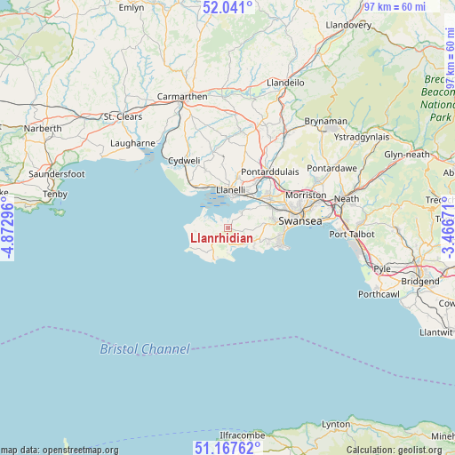 Llanrhidian on map