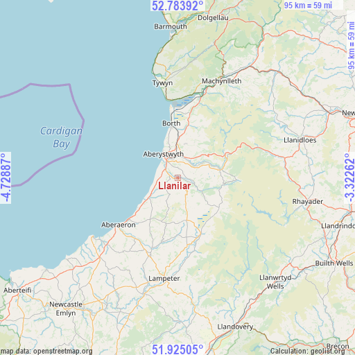 Llanilar on map