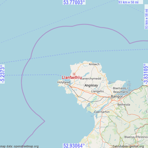 Llanfaethlu on map