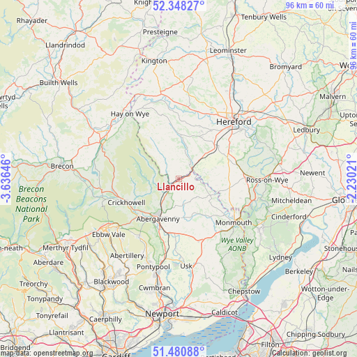 Llancillo on map