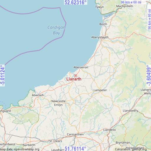 Llanarth on map