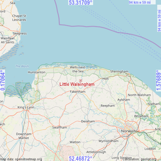 Little Walsingham on map