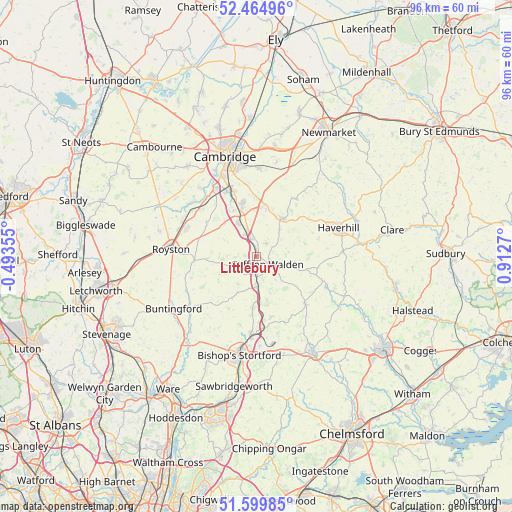 Littlebury on map