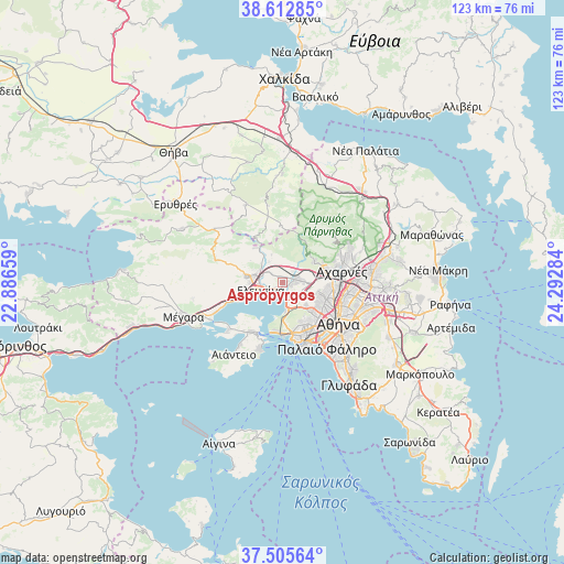 Asprópyrgos on map