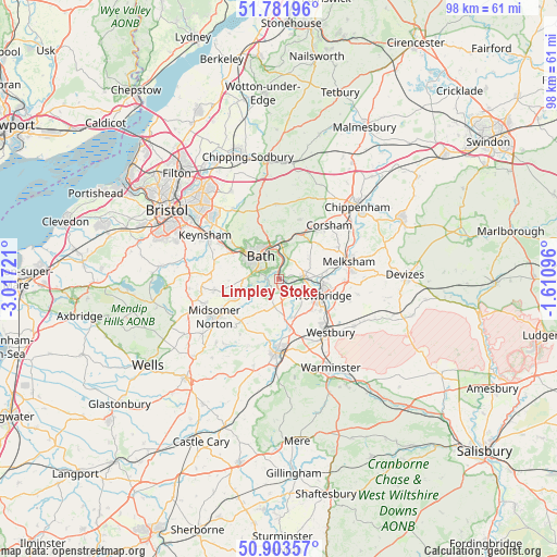 Limpley Stoke on map