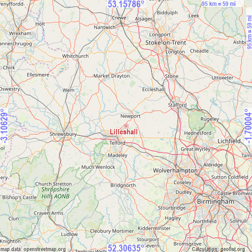 Lilleshall on map