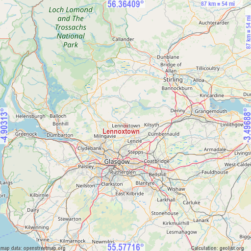 Lennoxtown on map