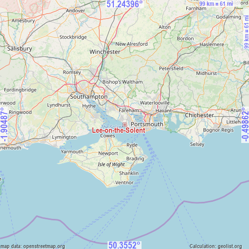 Lee-on-the-Solent on map