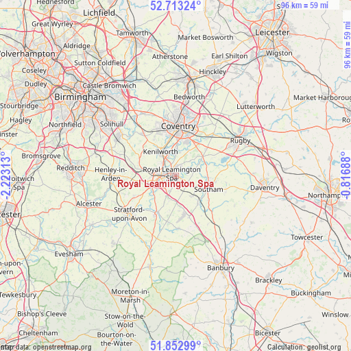 Royal Leamington Spa on map
