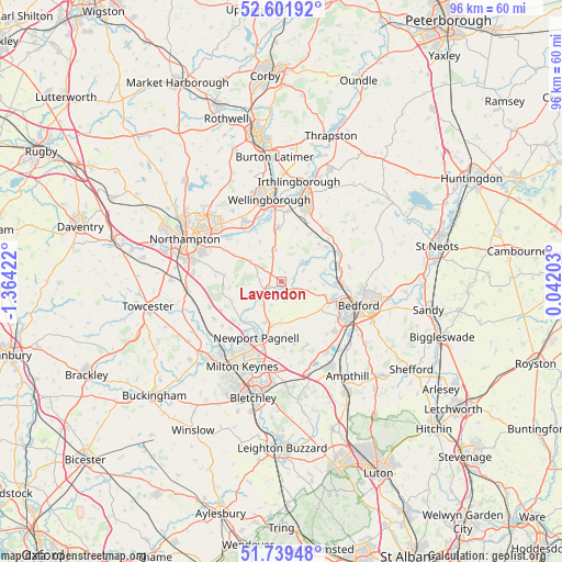 Lavendon on map