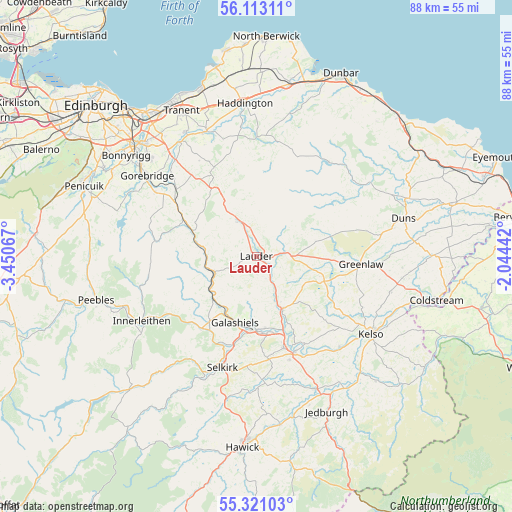 Lauder on map