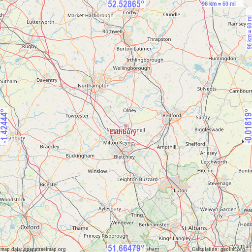 Lathbury on map
