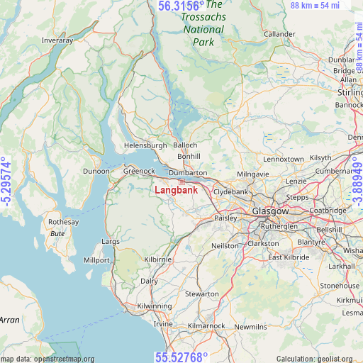 Langbank on map