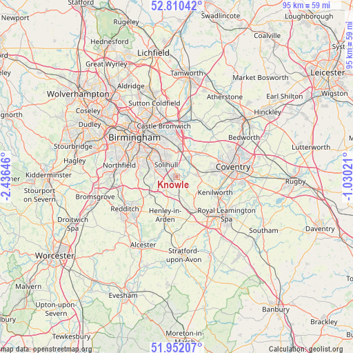 Knowle on map