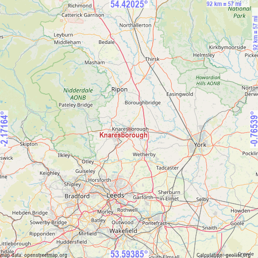 Knaresborough on map