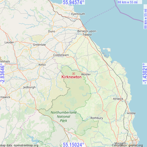 Kirknewton on map